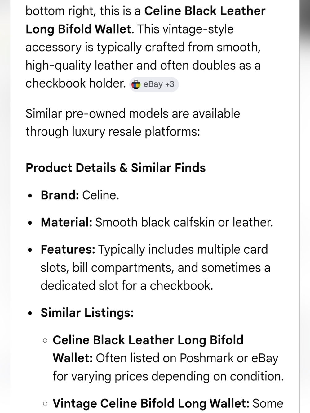 Vintage Celine Paris Black Leather Long Bifold Wallet with RED LINING 😍 - Picture 11 of 12